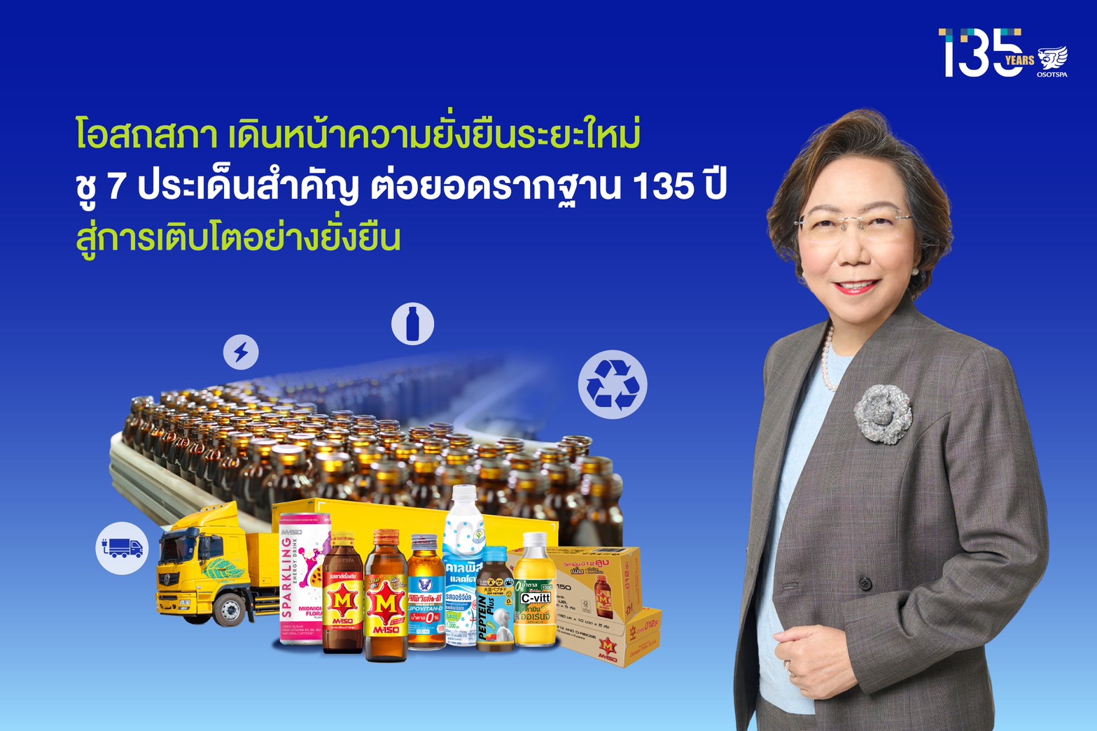 “โอสถสภา” เดินหน้าความยั่งยืนระยะใหม่ ชู 7 ประเด็นสำคัญ ต่อยอดรากฐาน 135 ปีสู่การเติบโตอย่างยั่งยืน
