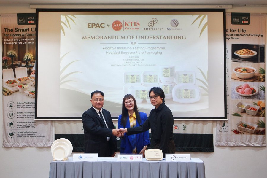 “กลุ่ม KTIS” ผนึก “Alterpacks สิงคโปร์” และ “SJS” ลงนาม MOU นำเทคโนโลยีนวัตกรรมผลิตบรรจุภัณฑ์ชานอ้อย 100% วัสดุปลอด PFAS ยกระดับความร่วมมือของภูมิภาค ดันแบรนด์ “อ้อยพลัส” ของไทยรุกสู่ตลาดโลก