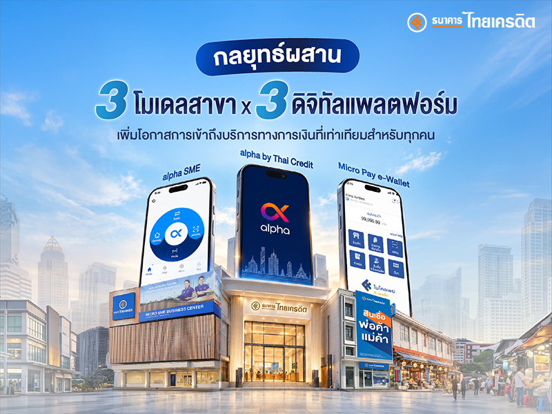 “ธนาคารไทยเครดิต” ชูกลยุทธ์ผสาน “3 โมเดลสาขา x 3 ดิจิทัลแพลตฟอร์ม” เพิ่มโอกาสการเข้าถึงบริการทางการเงินที่เท่าเทียมสำหรับทุกคน