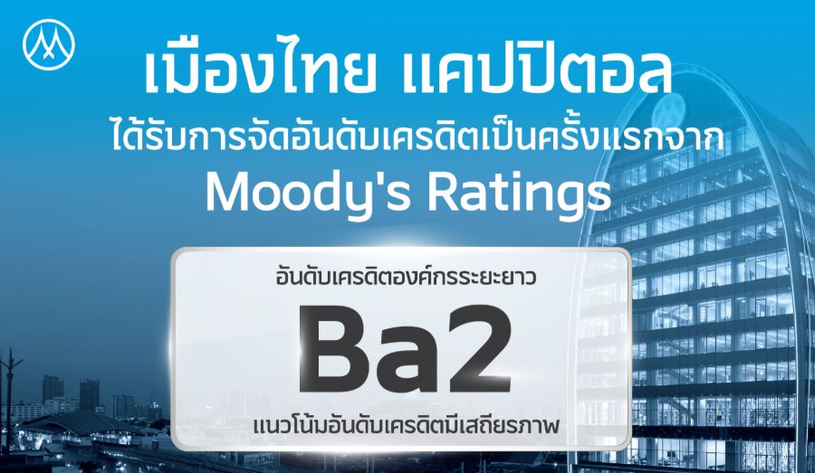 “MTC” สุดปลื้ม! มูดี้ส์ให้เครดิตเรตติ้งองค์กร ครั้งแรกที่ Ba2 แนวโน้ม Stable ฐานทุนแกร่ง–ความสามารถทำกำไร ตอกย้ำศักยภาพธุรกิจไมโครไฟแนนซ์ไทย